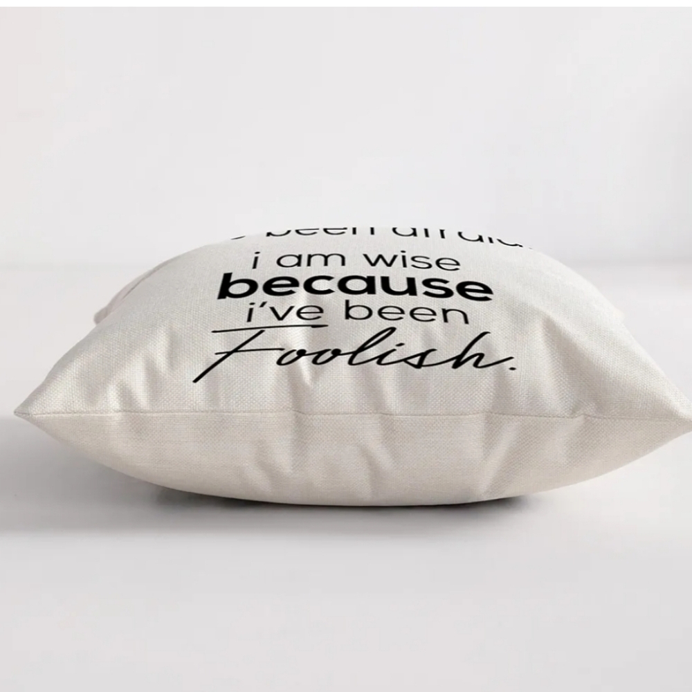 NWOT Linen Throw Pillow Cover, Farmhouse Pillowcase with Words - Picture 3 of 4